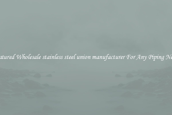 Featured Wholesale stainless steel union manufacturer For Any Piping Needs