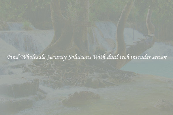 Find Wholesale Security Solutions With dual tech intruder sensor