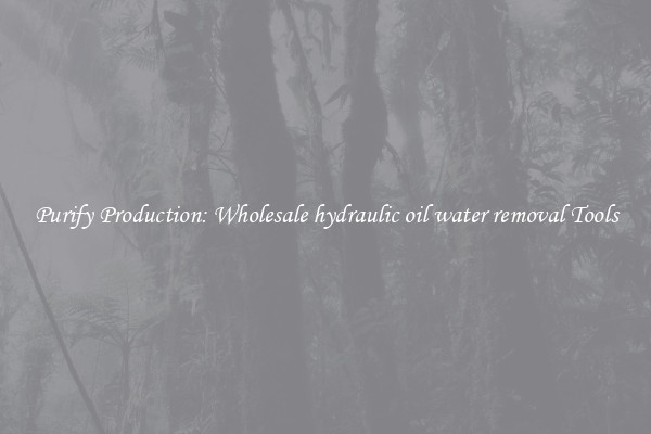 Purify Production: Wholesale hydraulic oil water removal Tools