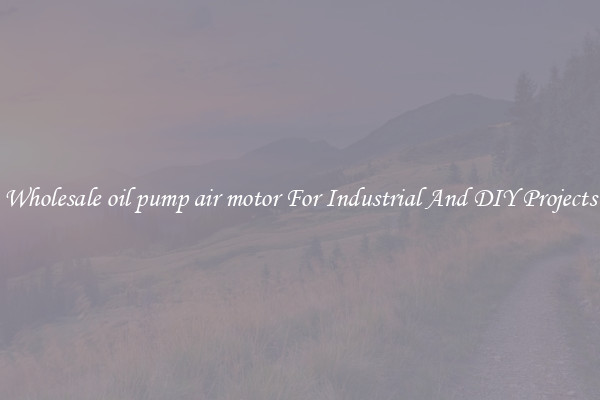 Wholesale oil pump air motor For Industrial And DIY Projects