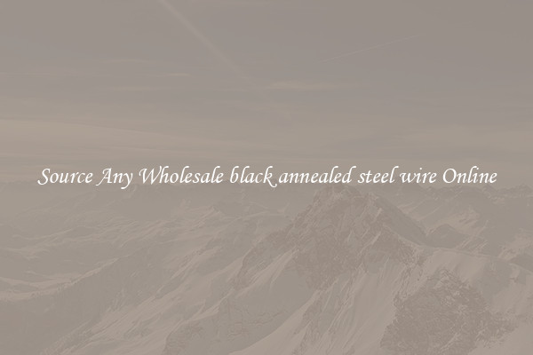 Source Any Wholesale black annealed steel wire Online